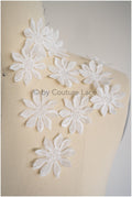 10pcs. 3D flower lace with pearls/ 3D flower patch/ lace applique/ wedding dress lace applique/ bridal 3D applique// A19-104/1