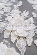 3D Blumen Spitzen Applikation, 3D Blumen Applikation, Lace Blumen Applikation, Spitzen Applikation, 3D Hochzeitskleid Spitze Applikation, Braut Blumen Aufnäher// A19-184