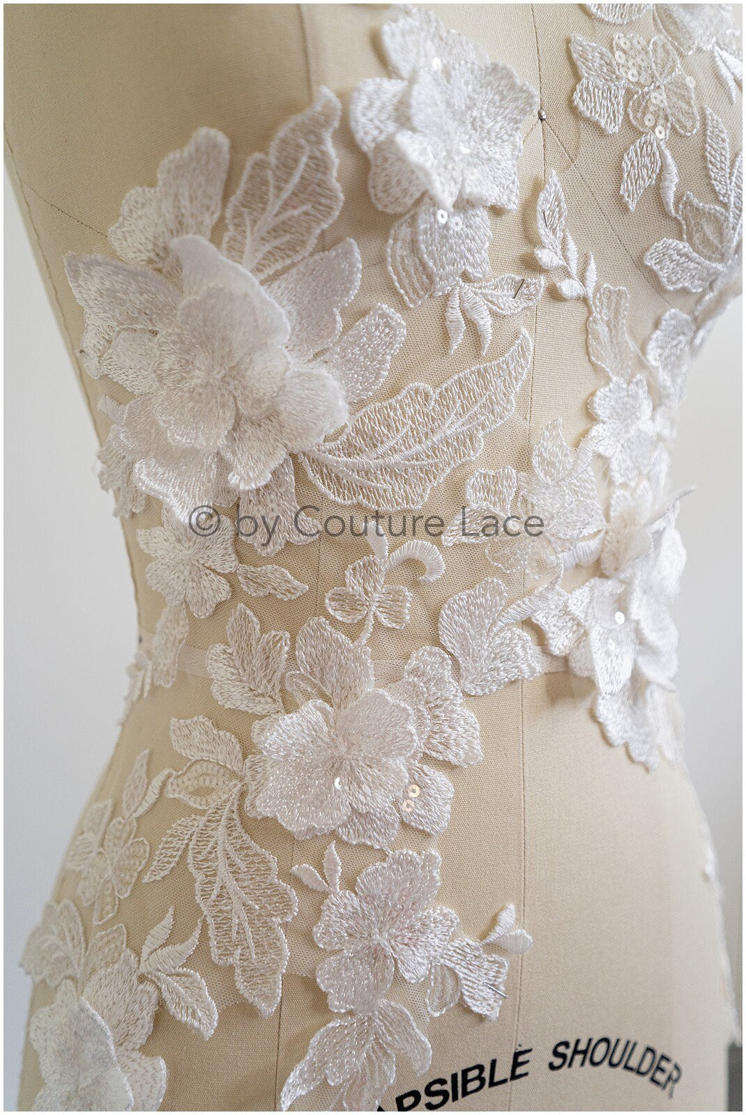 3D Blumen Spitzen Applikation, 3D Blumen Applikation, Lace Blumen Applikation, Spitzen Applikation, 3D Hochzeitskleid Spitze Applikation, Braut Blumen Aufnäher// A19-184