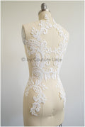 Ornate lace flower patch, oriental flower patch, lace applique, wedding dress lace applique, bridal flower patch// A19-183