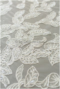 Leaf lace fabric, sequin leaf pattern lace, bridal french lace fabric, shiny leaf design lace, embroidered lace fabric with sequins// L19-280