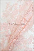 Rosa Blumen Spitze Stoff/ Braut Spitzen Stoff/ Blumen Hochzeit Spitze/ Couture Spitze //L19-263