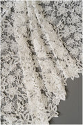 Crochet lace fabric off-white/ floral guipure lace fabric/ French bridal lace/ bridal crochet fabric/ vintage bridal lace/ Alencon lace// L19-295