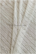 French lace off-white/ bridal lace fabric/ modern stripe patterned lace/ boho wedding dress lace// L19-255RY