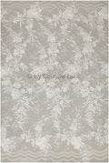 Französische Brautkleid Spitze Off-White/ Floral gemusterte Spitze/ Braut Spitze/ Bestickte Chantilly Spitze// L19-256