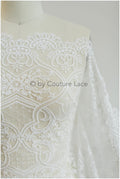 Baumwolle Artdeco Hochzeitskleid Spitze/ Braut Spitzenstoff Off-White/ französischer Spitzenstoff// L19-272
