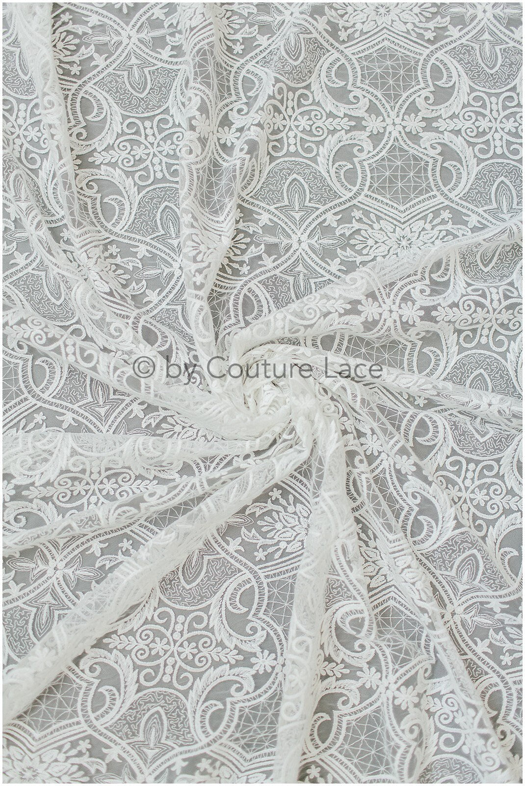 Baumwolle Artdeco Hochzeitskleid Spitze/ Braut Spitzenstoff Off-White/ französischer Spitzenstoff// L19-272