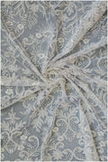 Floral bridal lace / bridal lace material with sequins / offwhite bridal lace / floral wedding lace / couture lace / / L19-273