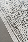 Crochet lace fabric off-white/ Boho pattern bridal lace/ Guipure wedding dress lace// L19-291
