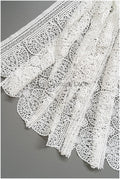 Crochet lace fabric off-white/ Boho pattern bridal lace/ Guipure wedding dress lace// L19-291
