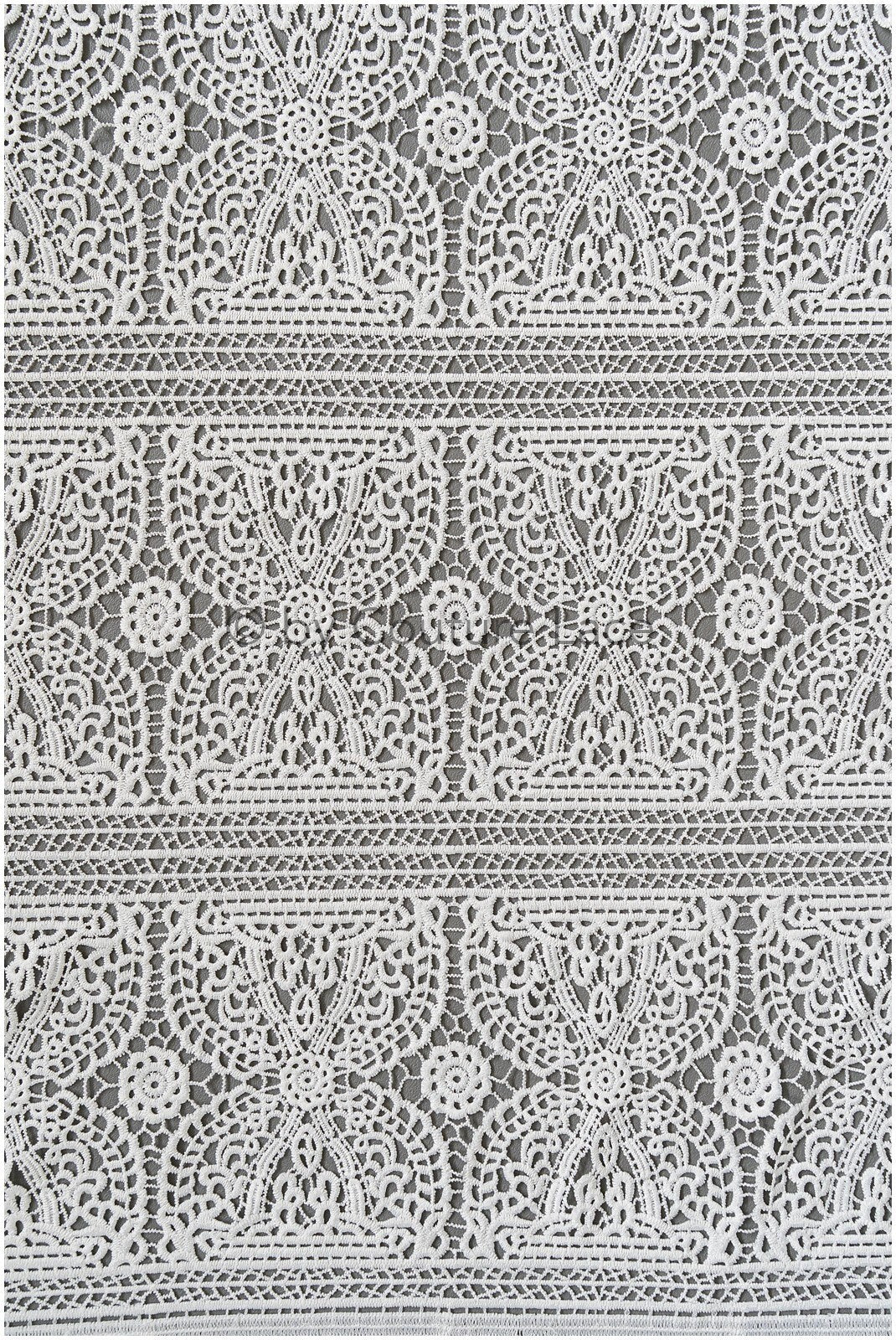 Crochet lace fabric off-white/ Boho pattern bridal lace/ Guipure wedding dress lace// L19-291