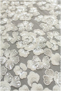 Schwerer Perlen Spitzenstoff Off-White/ Brautspitze/ Hochzeitskleid Spitze mit Perlen/ Perlenblüten Spitzenstoff// L19-282