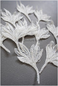 10pcs. 3D flowers with pearls/ lace applique/ wedding dress lace applique// A19-104/3