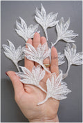 10pcs. 3D flowers with pearls/ lace applique/ wedding dress lace applique// A19-104/3