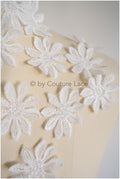 10pcs. 3D flower lace with pearls/ 3D flower patch/ lace applique/ wedding dress lace applique/ bridal 3D applique// A19-104/1