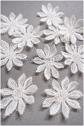 10pcs. 3D flower lace with pearls/ 3D flower patch/ lace applique/ wedding dress lace applique/ bridal 3D applique// A19-104/1