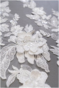 3D Blumen Spitzen Applikation, 3D Blumen Applikation, Lace Blumen Applikation, Spitzen Applikation, 3D Hochzeitskleid Spitze Applikation, Braut Blumen Aufnäher// A19-184