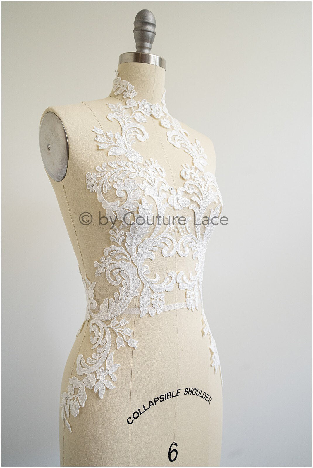 Ornate lace flower patch, oriental flower patch, lace applique, wedding dress lace applique, bridal flower patch// A19-183