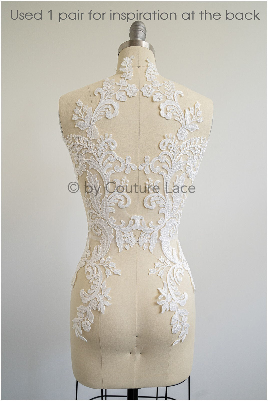 Ornate lace flower patch, oriental flower patch, lace applique, wedding dress lace applique, bridal flower patch// A19-183