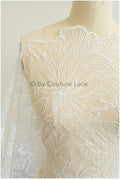 Blumen Braut Spitze Off-White/ Brautspitze mit Blumen/ Blumen Hochzeit Spitze/ Couture Spitze// L19-281