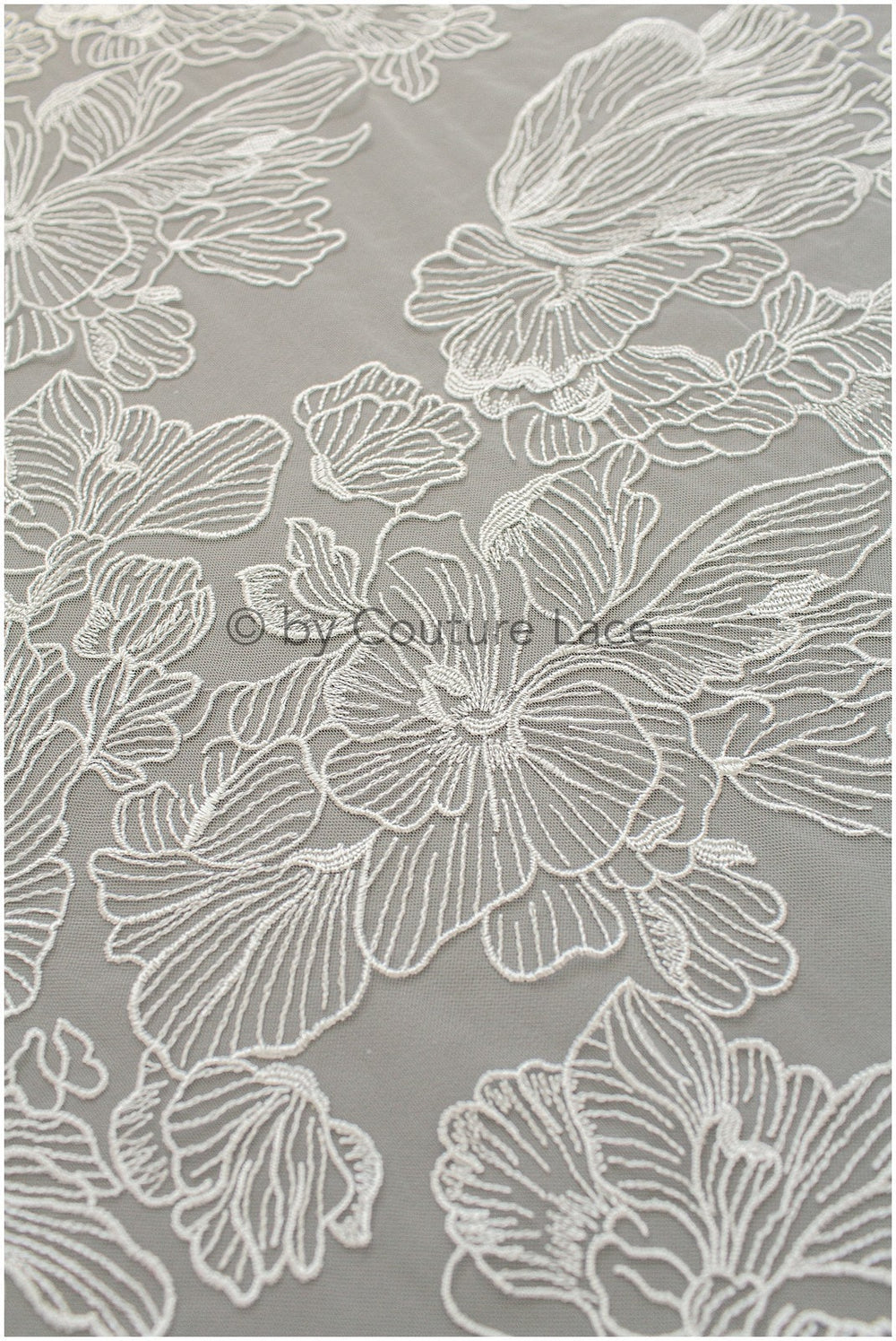 Blumen Braut Spitze Off-White/ Brautspitze mit Blumen/ Blumen Hochzeit Spitze/ Couture Spitze// L19-281