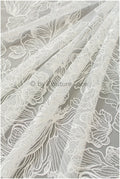 Blumen Braut Spitze Off-White/ Brautspitze mit Blumen/ Blumen Hochzeit Spitze/ Couture Spitze// L19-281