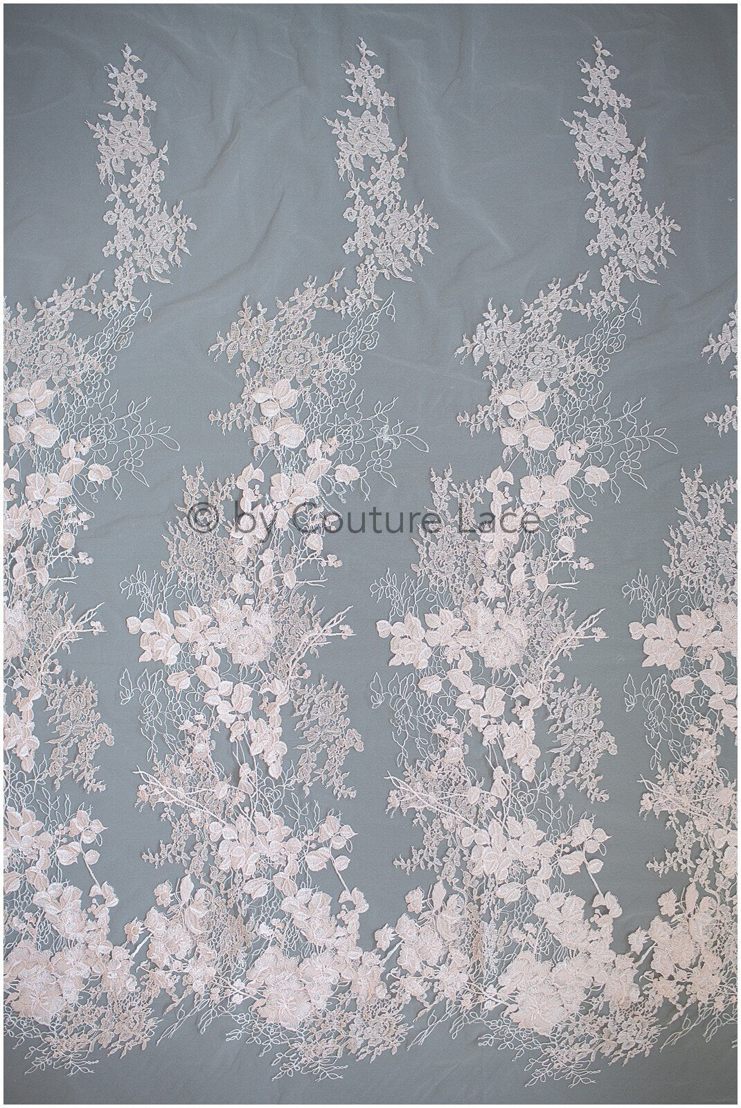 Rosa Blumen Spitze Stoff/ Braut Spitzen Stoff/ Blumen Hochzeit Spitze/ Couture Spitze //L19-263