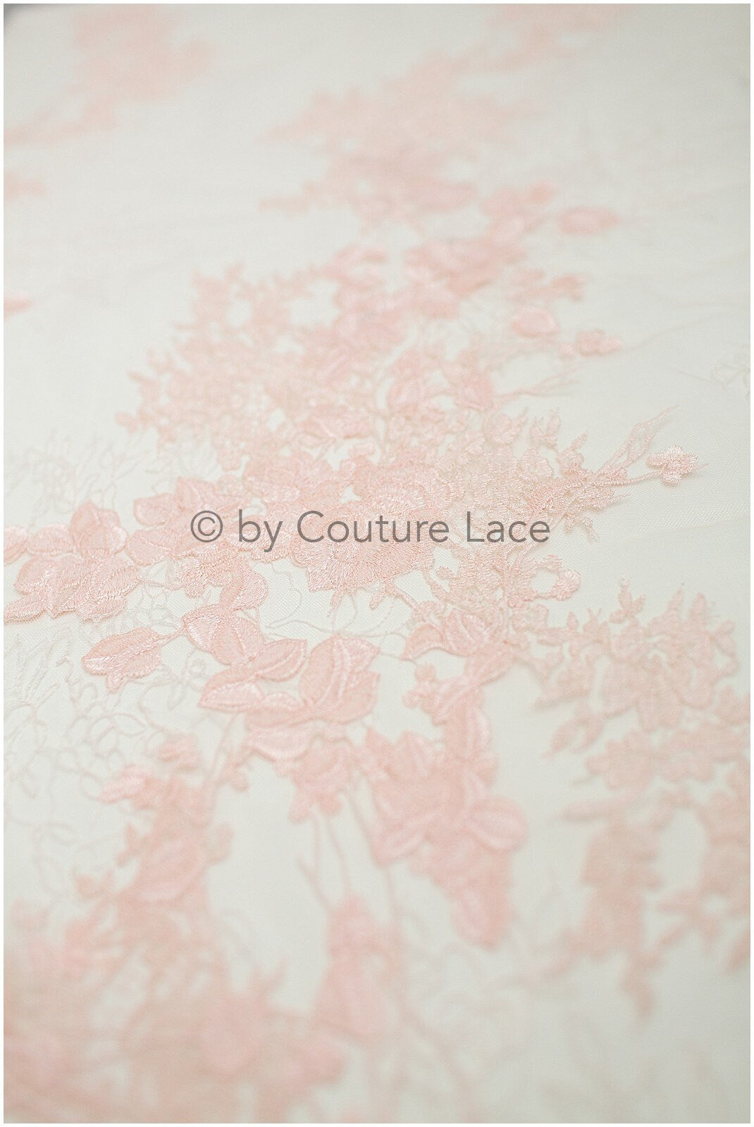 Rosa Blumen Spitze Stoff/ Braut Spitzen Stoff/ Blumen Hochzeit Spitze/ Couture Spitze //L19-263