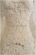 Crochet lace fabric off-white/ floral guipure lace fabric/ French bridal lace/ bridal crochet fabric/ vintage bridal lace/ Alencon lace// L19-295