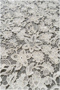 Crochet lace fabric off-white/ floral guipure lace fabric/ French bridal lace/ bridal crochet fabric/ vintage bridal lace/ Alencon lace// L19-295