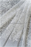 Pailletten Spitzenstoff, gefrorene Spitze, Brautspitze Stoff, Hochzeitskleid Spitze, Eisblumen Spitzenstoff, Spitzenkleid, Boho Braut// L19-298