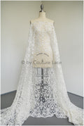 Berta Bridal Spitzenstoff, Brautspitze mit Perlen und Pailletten, verzierte Blumenspitze, Berta Braut Hochzeitsspitze// L19-302