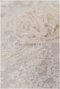 Pearl diamond drop lace trim/ pearl lace trim/ rhinestone trim/ bridal lace// T19-082