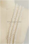 Pearl diamond drop lace trim/ pearl lace trim/ rhinestone trim/ bridal lace// T19-082