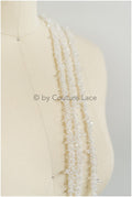 Pearl diamond drop lace trim/ pearl lace trim/ rhinestone trim/ bridal lace// T19-082