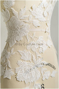 Soft Flower Lace Patch, BaumwollBlume Applikation, SpitzenBlume Applikation, Hochzeitskleid Spitze Applikation, Braut Blumen Applikation// A19-189
