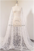 Romantic bridal lace off-white/ bridal lace with leaves/ sequin lace/ bridal lace fabric with sequins// L19-002
