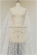 Orientalischer Spitzenstoff Off-White/ Hochzeitsspitze/ Braut Spitze/ Couture Spitze/ Hochzeitskleid Spitze// L19-050
