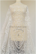 Orientalischer Spitzenstoff Off-White/ Hochzeitsspitze/ Braut Spitze/ Couture Spitze/ Hochzeitskleid Spitze// L19-050