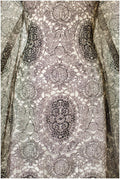 Zarte schwarze verzierte Spitze / bestickte schwarze Spitze / komplizierte Spitze / verschnörkelter Spitzenstoff / verziertes Spitzenmuster / / L19-223