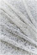 Sparkling pearl lace off-white/ pearl bridal lace fabric/ wedding dress lace with pearls &amp; sequins/ shiny lace// L19-300