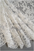 Lace trim off-white/ wedding lace trim/ embroidered lace trim/ elegant bridal lace trim/ lace embroidery// T19-081