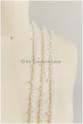 Pearl diamond drop lace trim/ pearl lace trim/ rhinestone trim/ bridal lace// T19-082
