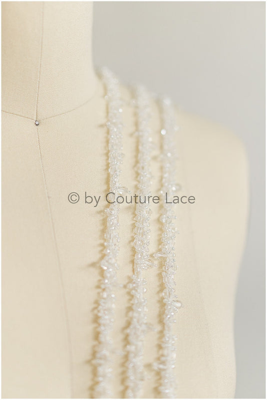 Pearl diamond drop lace trim/ pearl lace trim/ rhinestone trim/ bridal lace// T19-082