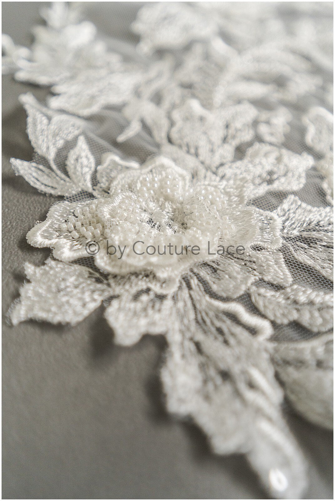 3D pearl lace patch, flower applique, lace flower patch, lace applique, wedding dress lace applique, bridal flower patch// A19-188