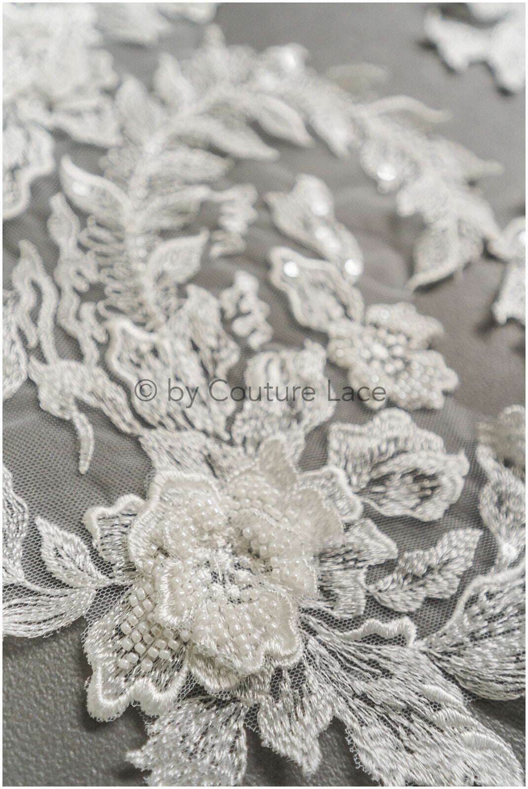 3D pearl lace patch, flower applique, lace flower patch, lace applique, wedding dress lace applique, bridal flower patch// A19-188