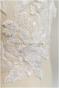 3D pearl lace patch, flower applique, lace flower patch, lace applique, wedding dress lace applique, bridal flower patch// A19-188