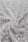 Romantic bridal lace off-white/ bridal lace with leaves/ sequin lace/ bridal lace fabric with sequins// L19-002