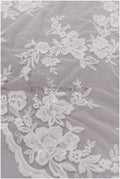 Romantischer Baumwoll-Rayon-Misch-Spitzenstoff für Hochzeitskleid, Spitzenstoff, Blumendesign Spitze, Blumenmuster Hochzeitskleid Spitze// L19-017