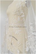 French lace off-white/ dot tulle/ floral lace with dots/ polka dot lace fabric/ bridal lace// L19-319